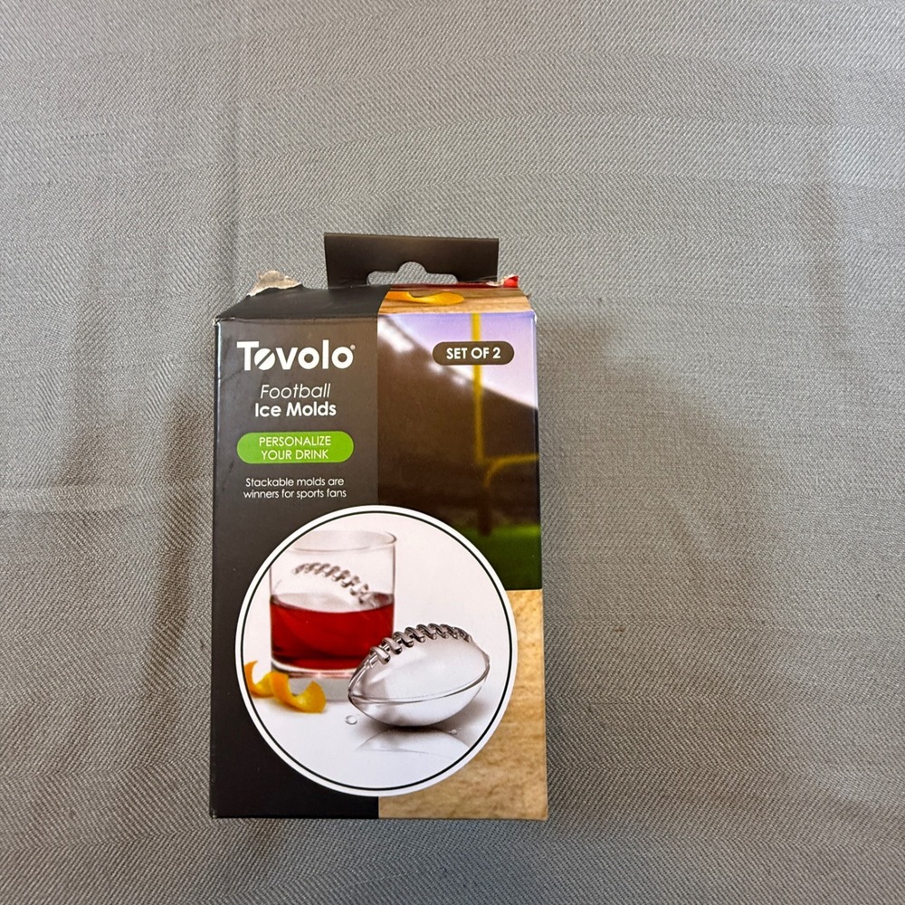 Tovolo Football Ice Molds Set of 2 Clear Silicone Sports Themed 22014-200